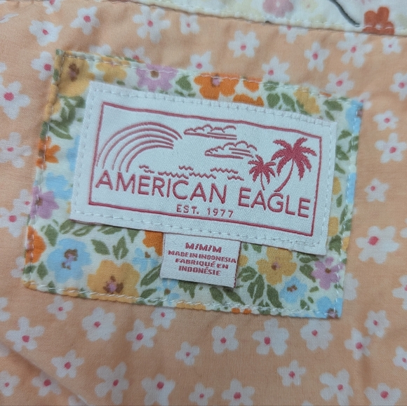 AE American Eagle Floral Patchwork Camp Shirt S & M - Picture 15 of 15